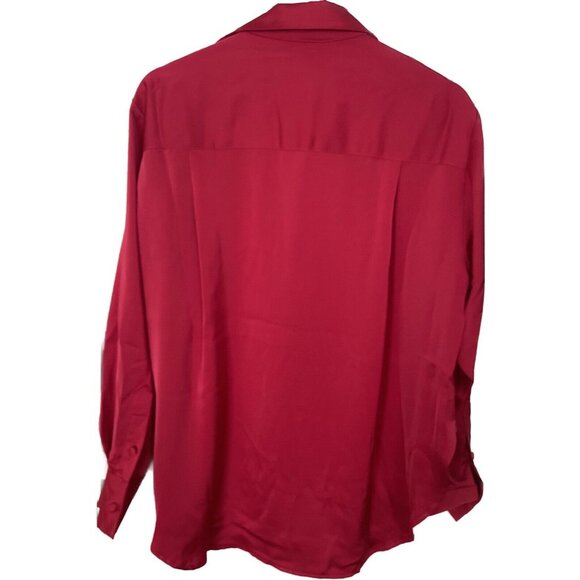 Jason Wu Red Satin Oversized Button down Small NWT - Picture 3 of 10